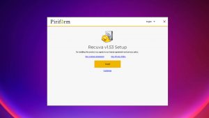 recuva run installation file