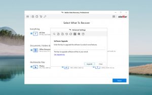 stellar data recovery advanced settings software upgrade