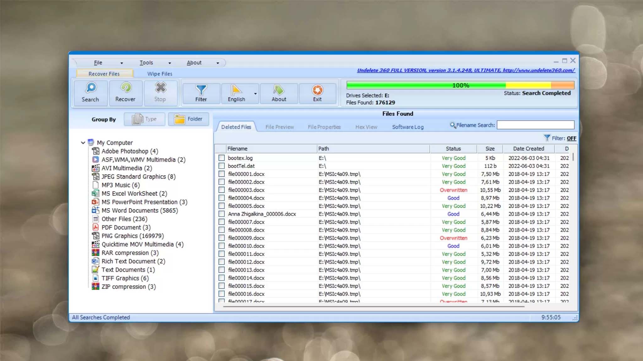 undelete 360 quick scan partition